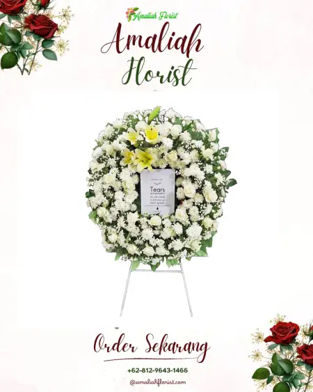 Krans Bunga Duka Wedding Outdoor Merak